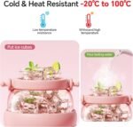 QWE Large Workout Water Bottle with Straw&Handle,Sports Jug,Lightweight,Leak proof,34oz, Heat-resisting,double drinking,BPA Free,Gradient Body,Cute for School, Outdoors,Hiking and Gym(Pink) - Image 5