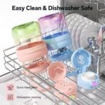 QWE Large Workout Water Bottle with Straw&Handle,Sports Jug,Lightweight,Leak proof,34oz, Heat-resisting,double drinking,BPA Free,Gradient Body,Cute for School, Outdoors,Hiking and Gym(Pink) - Image 6