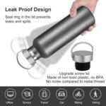 Volhoply 24oz Insulated Standard Mouth Water Bottle with Plastic & Stainless Steel Combination Lid, 304 18/8 Double Wall Vacuum Insulated Water Bottles, Reusable Metal Flask(Cold Grey,1) - Image 3