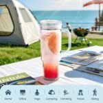 SMLIXE 40 oz plastic tumbler with handle and Straw Lid，clear tumbler，Double Wall Vacuum Reusable plastic Water Bottle Travel Mug Cup，Classic Acrylic Tumblers (2 Pack) - Image 5