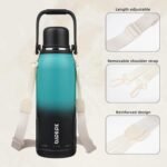 BJPKPK Insulated Thermal Water Bottle with Handle and Lid 50oz BPA Free Stainless Steel Water Bottles For Cold and Hot Beverages,TealBlack - Image 4
