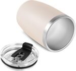 VEGOND Stainless Steel 12 oz Tumblers bulk Vacuum Insulated Double Wall Travel Tumbler with Lid and Straw Reusable Tumbler, Beige 1 Pack - Image 5