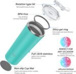 THILY Tumbler Vacuum Insulated Travel Mug 26 oz Coffee Cup with Lids and Straws, Reusable, Splash-Proof, Powder Coated, Keep Ice Drinks Cold, Teal - Image 5