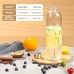 LOOFORE Glass Water Bottles 32 oz, 1 litre / 1000ml Glass Drinking Bottles with Lids, Borosilicate Large Reusable Water Bottle for School Home Office Travel Sport Yoga Gym, 1 Pack - Image 5