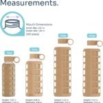 purifyou 40oz / 32oz / 22oz / 12oz Borosilicate Glass Water Bottle with Time & Volume Markers, Silicone Sleeve, Stainless Steel Lid | Reusable Glass Bottle for Water & Juice (22oz Iced Coffee) - Image 3