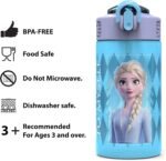Zak Designs Disney Frozen 2 Kids Water Bottle with Spout Cover and Carrying Loop, Durable Plastic, Leak-Proof Water Bottle Design for Travel (16 oz, 2-Pack, Non-BPA, Elsa & Anna) - Image 8