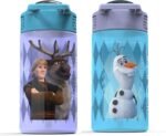 Zak Designs Disney Frozen 2 Kids Water Bottle with Spout Cover and Carrying Loop, Durable Plastic, Leak-Proof Water Bottle Design for Travel (16 oz, 2-Pack, Non-BPA, Elsa & Anna) - Image 9