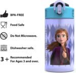 Zak Designs Disney Frozen 2 Kids Water Bottle with Spout Cover and Carrying Loop, Durable Plastic, Leak-Proof Water Bottle Design for Travel (16 oz, 2-Pack, Non-BPA, Elsa & Anna) - Image 10