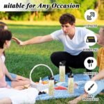 18OZ Plastic Snow Globe Tumbler, 8pack - Double Wall Clear Construction with Pre-Drilled Hole & Stopper, Leak-Proof Design, Portable Handle Lid, Perfect for Glitter DIY, Personalized Gifts, Black - Image 6