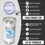 20 oz Tumbler Coffee Travel Tumblers Bulk with Lid Stainless Steel Double Wall Vacuum Insulated Mug Powder Coated Cups fit Car Cupholder for Hot and Cold - White, 1Pack - Image 4