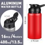 Mimorou 16 Pack Aluminum Water Bottles with Snap Lid Aluminum Reusable Sports Lightweight Leak Proof Water Bottles Bulk for Gym Hiking Cycling Sports Outdoor(13.5 oz) - Image 3