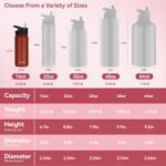 HASLE OUTFITTERS Insulated Water Bottle Kids 16 oz Double Wall Vacuum Stainless Steel Water Bottle Leak Proof for School Wide Mouth with Straw Lid & Spout Lid Keeps Cold and Hot(Red,1pack) - Image 4