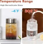 Danmu Glass Juice Bottles with Lids 8oz,Juicing Bottles Reusable Glass 100% Leakproof for Juicing,Water,Kombucha,Milk,Milkshake,Coffee,Borosilicate Glass,6 Pack,Dishwasher Safe,Microwave Safe - Image 6