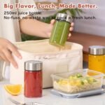 Danmu Glass Juice Bottles with Lids 8oz,Juicing Bottles Reusable Glass 100% Leakproof for Juicing,Water,Kombucha,Milk,Milkshake,Coffee,Borosilicate Glass,6 Pack,Dishwasher Safe,Microwave Safe - Image 7