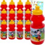 Mickey Mouse Kids Reusable Water Bottle Set - Disney 12 Piece Party Favor Bundle of 11oz Bottle with Pull Top Lid & Stickers | Bulk Mickey Sports Set - Image 5