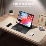 Aothia Non-Slip PU Leather Waterproof Laptop Desk Pad Protector, Blotter Mat, Writing and Mouse Pad for Office & Home, Beige, 23.6" x 13.7" - Image 4