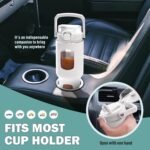 BLUEGO 32oz Glass Water Bottle with Handle and Straw|Leakproof Sports Glass Bottle with Time Marker and Silicone Sleeve|Glass Drinking Bottle for Travel, Gym, Workout, White - Image 5