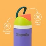 SippaGo Insulated Tumblers 24oz With Silicone Boot Included – Water Bottle Stainless Steel Double Wall Vacuum Flask with Straw Lid – Leak Proof Water Bottles - Image 4