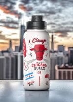 Hydrapeak x NBA Officially Licensed Chicago Bulls 32oz Active Water Bottle Chug Lid Stainless Steel Reusable Double Wall Celebrating The City Of Chicago - Image 4