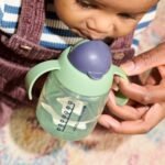 Tommee Tippee Starter Weighted Straw Baby & Toddler 10oz Sippy Cup for 6 Months+, with Silicone Weighted Straw and Easy-Hold Handles, BPA Free, Green, Pack of 2 - Image 3