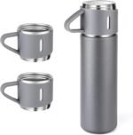 Stainless Steel Thermo 500ml/16.9oz Vacuum Insulated Bottle with Cup for Coffee Hot drink and Cold drink water flask.(Gray,Set) - Image 5
