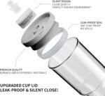 23oz/680ml Glass Tumbler with Straw and Lid - Matcha Leak-Proof Portable Travel Water Glass Cup for Smoothies, Iced Coffee,Matcha and Cold Beverages - Durable and Eco-Friendly (Greywith Sleeve) - Image 6