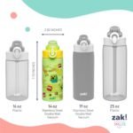 Zak Designs Minecraft Sage Kids Water Bottle For School or Travel, 14oz Stainless Steel Water Bottle With Straw, Handle, and Leak-Proof, Pop-Up Spout Cover (Creeper) - Image 11
