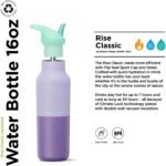 Klean Kanteen Rise Classic Insulated Water Bottle - Keep Drinks Cold for 42 Hours - Stainless Steel - Insulated Water Bottle - Leakproof - Flip Seal Sport Cap - 16 oz - Orchid Kaleidoscope - Image 3