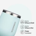 Corkcicle Stemless Wine Tumbler - Keeps Drinks Cold for 6 Hours - Triple-Insulated Stainless Steel - Non-Slip Base - Summer Drinkware Gift - Keeps Drinks Ice Cold - 12 oz - Gloss Powder Blue - Image 4