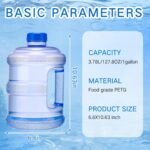 Funnymoom 4 Pcs 1 Gallon Plastic Water Bottles Round Jugs with Handle Portable Water Containers Reusable Leak Proof Bottle for Camping Outdoor Sports Travel - Image 3
