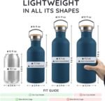 Bambaw Stainless Steel Water Bottle, 750 ml, Blue Sports Bottle, Non-Insulated Water Bottle, 750 ml Stainless Steel Bottle, Reusable Bottle, BPA-Free Flask – Sapphire Blue - Image 6