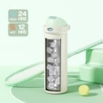 POWCAN 24 oz Steel Insulated Water Bottle: 2-in-1 Push-Button Spout & Flip Straw Lid, Leakproof, Cold 24 Hrs, Fits Car Cup Holder, Reusable Metal Sports Bottle for Travel, Gym, School (Icy Drift) - Image 4