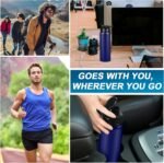 CHENGU 4 Pcs Aluminum Water Bottle 25oz Aluminum Reusable Bottles Lightweight Snap Lid Sports Water Multipack Easy Carry Leak Proof Travel for Gym Camping Hiking Outdoor Fishing (Blue) - Image 4