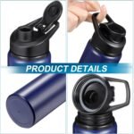 CHENGU 4 Pcs Aluminum Water Bottle 25oz Aluminum Reusable Bottles Lightweight Snap Lid Sports Water Multipack Easy Carry Leak Proof Travel for Gym Camping Hiking Outdoor Fishing (Blue) - Image 8