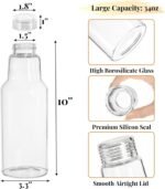 ZAVOOS 4 Pack Glass Milk Bottle, 34 Oz Reusable Juice Drinking Jar with Airtight Lid, Heavy Duty Leakproof Water Bottles Container for Iced Tea, Beverage, Smoothies Storage - Image 3