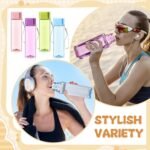 Mifoci 20 Pieces Water Bottle Bulk 17 oz Plastic Water Bottles Bulk Gym Sports Adults Reusable Large Drinking Cups for Outdoor Fitness(Colorful,Rectangle) - Image 4