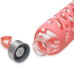 Gaiam Water Bottle Sure-Grip Glass Bottle with Protective Silicone Sleeve, 20 oz - Image 3