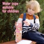 Capybara Water Bottle Kawaii Water Bottle with Straw and Sticker, Portable Leakproof BPA-Free Drinking Bottle for Girls Boys Outdoor Sports, 24 oz (Pink Transparent) - Image 6