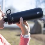 Pogo Active Vacuum Insulated Stainless Steel Water Bottle with Leak Proof Chug Lid and Silicone Carry Loop, Powdercoat, Black, 18 oz - Image 4