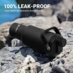 Luxgola 50 oz Insulated Tumbler, Double Wall Vacuum Stainless Steel Cup with Handle and Spout Lid, For Cold/Hot Drinks, Coffee Travel Mug for Car Holder/Home/Office/Party/Camping (Brown-1 Pack) - Image 4