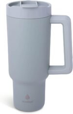 Manna Stainless Steel Double Wall Insulated Tumbler with Smart Seal Dual Sip Lid and Straw Fit Handle - 40 Oz - Soft Meadow Powder Coat - Image 3