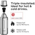 Bobber - 34 oz Vacuum Insulated Stainless Steel Water Bottle with Cup Lid - Dishwasher Safe - Keeps Drinks Hot for 48 Hours and Cold for 72 Hours - Double Walled Thermo Flask (Matte) - Image 3