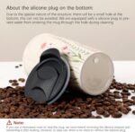 ANTIS'S HOME Ceramic Travel Mug with Lid, Flower Pattern Beige Double Wall Coffee Mug Tumbler, Reusable Tall Cup, Splash Resistant Lid, Dishwasher Microwaveable Safe - Image 6