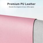 Aothia Leather Desk Pad Protector, Mouse Pad, Office Desk Mat, Non-Slip PU Leather Desk Blotter, Laptop Desk Pad, Waterproof Desk Writing Pad for Office and Home (23.6" x 13.7", Fairy Pink) - Image 3