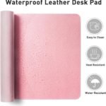 Aothia Leather Desk Pad Protector, Mouse Pad, Office Desk Mat, Non-Slip PU Leather Desk Blotter, Laptop Desk Pad, Waterproof Desk Writing Pad for Office and Home (23.6" x 13.7", Fairy Pink) - Image 5