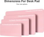 Aothia Leather Desk Pad Protector, Mouse Pad, Office Desk Mat, Non-Slip PU Leather Desk Blotter, Laptop Desk Pad, Waterproof Desk Writing Pad for Office and Home (23.6" x 13.7", Fairy Pink) - Image 6