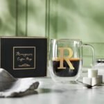 COLLECTIVE HOME - Double Walled Glass Coffee Mugs, Insulated Coffee Mug with Handle, Personalized Gifts for Women, Men, Christmas, 14 oz Monogram Cups (R) - Image 4