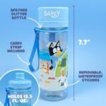 Bluey Decorate Your Own Water Bottle, Repositionable Stickers, Great For Bluey Birthday Parties, Summer Sports, and More, Reusable BPA-Free Water Bottle for Kids Ages 3, 4, 5, 6 - Image 3
