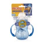 Nuby 3 in 1 Baby Bottle to Training Sippy Cup - 8 Oz Toddler Cups Spill Proof with Soft Spout, Nipple & Removable Grip Handles - Dishwasher Safe (Blue) - Image 3