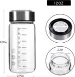 TONGRANG-LIFE 12Oz Small Glass Water Bottle with Lid and Sleeve,0.15in/3.8mm Thick Glass Shaker Bottles for Protein Mixes,Juicing,Smoothies, Infused Water,Beverage,Reusable Juice Bottles - Image 3